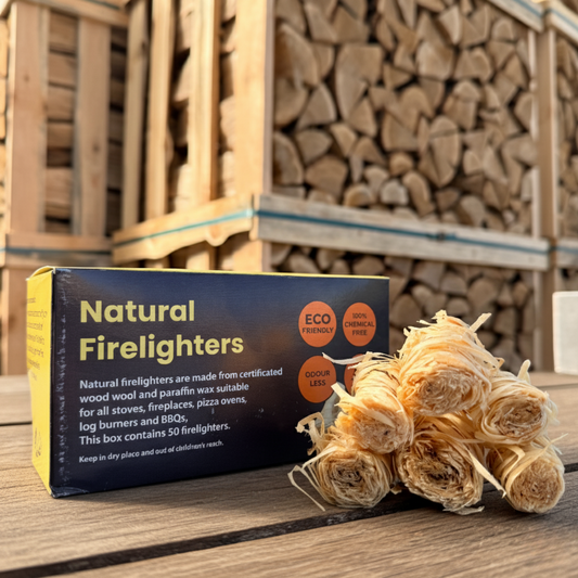 Eco-Friendly Firelighters | 50 Natural Wood Wool Fire Starters